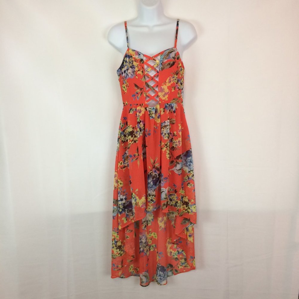 L’atiste by Amy Coral Floral High Low Hem‎ Dress, S